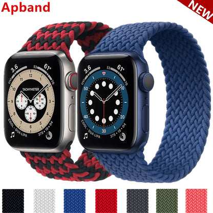 Braided Solo Loop Nylon Band for Apple Watch Series 3-6 & SE (Sizes: 44mm, 40mm, 38mm, 42mm)