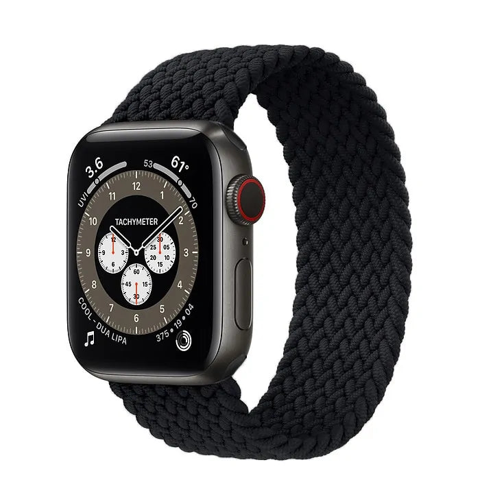 Braided Solo Loop Nylon Band for Apple Watch Series 3-6 & SE (Sizes: 44mm, 40mm, 38mm, 42mm)