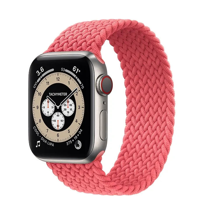 Braided Solo Loop Nylon Band for Apple Watch Series 3-6 & SE (Sizes: 44mm, 40mm, 38mm, 42mm)